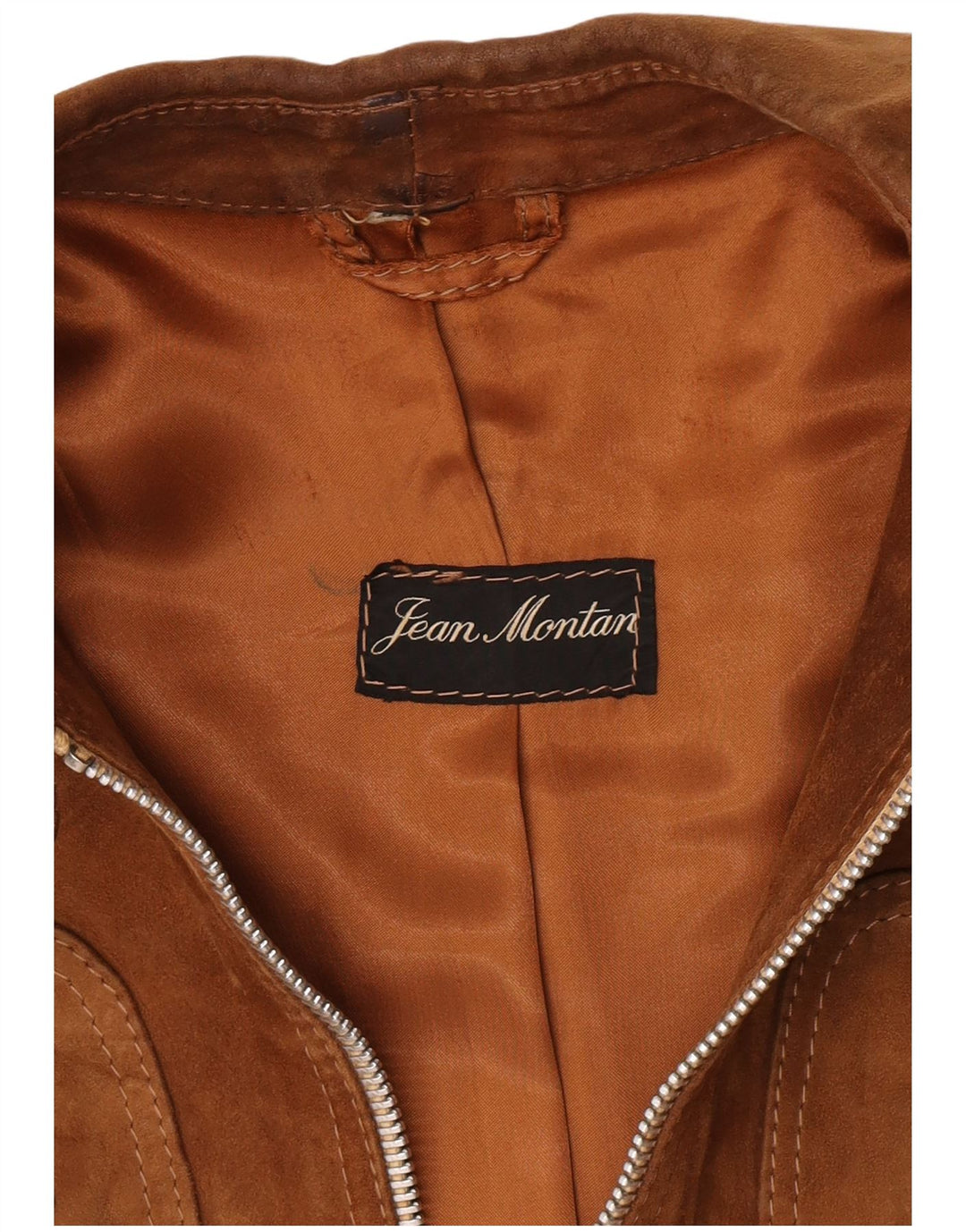 Giacca vintage in pelle scamosciata da donna UK 10 piccola marrone