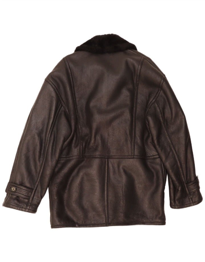 Giacca in shearling vintage da uomo IT 48 Shearling nero medio