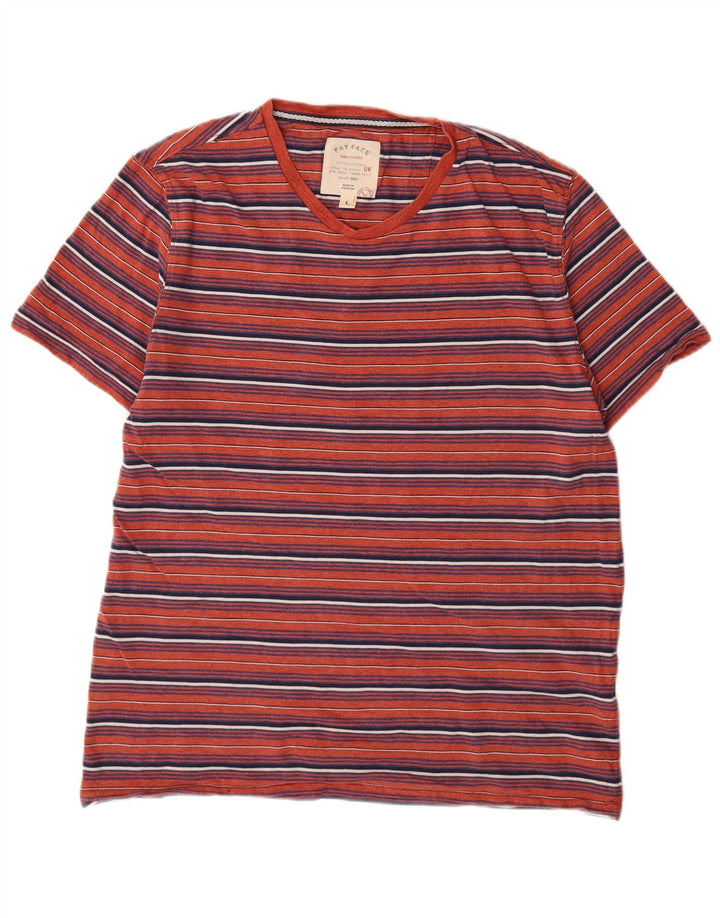 T-shirt da uomo Fat Face Top in cotone a righe rosse grandi