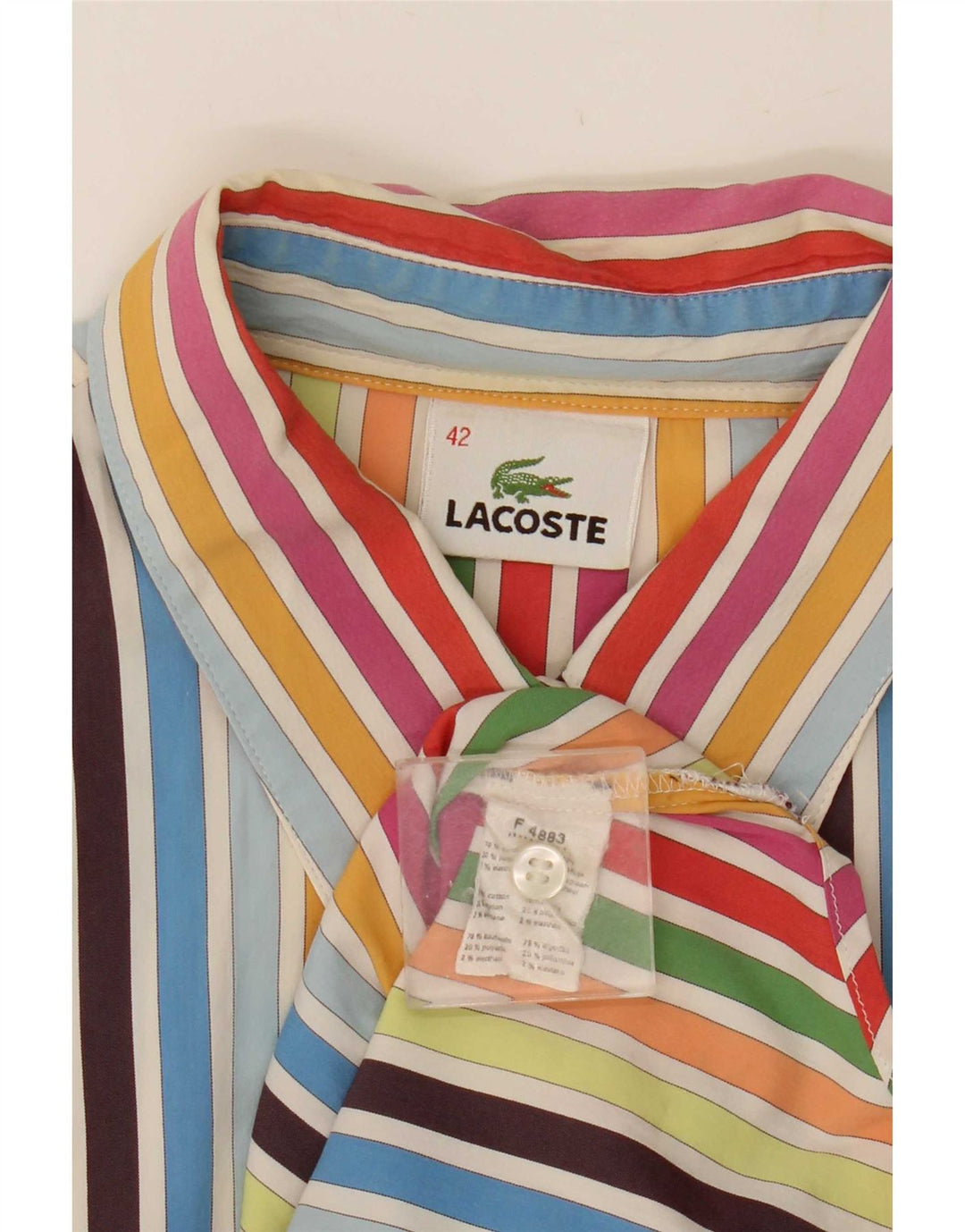 Camicia da donna Lacoste taglia 42 cotone a righe multicolore medio