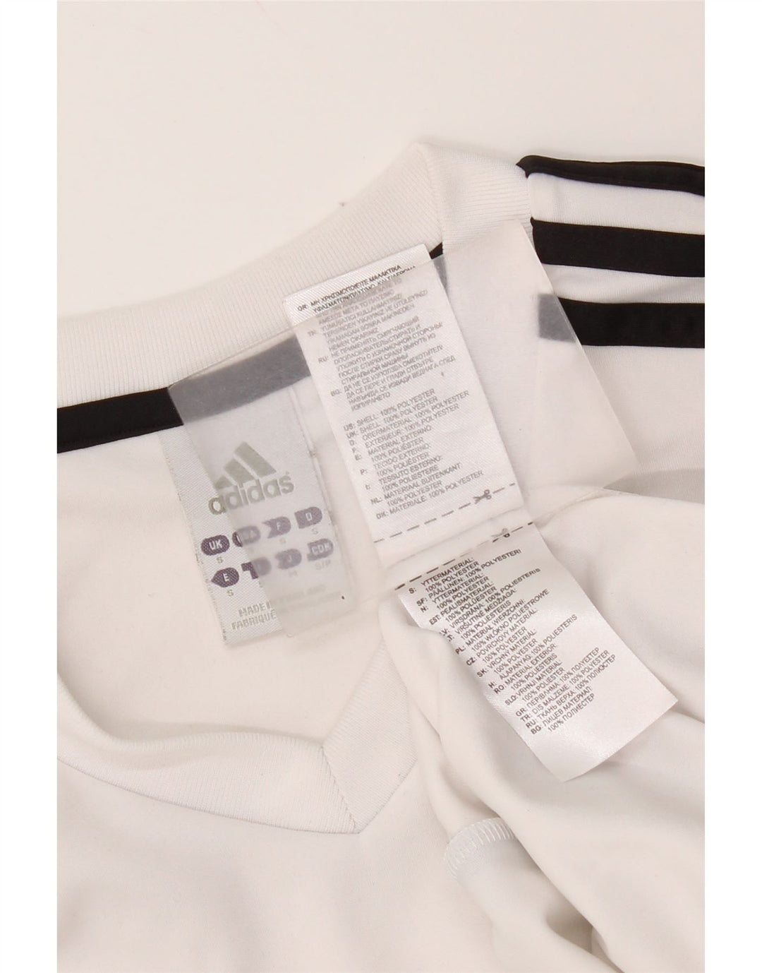 T-shirt Adidas Climalite da uomo piccola in poliestere bianco