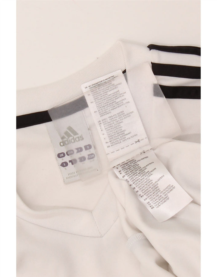 T-shirt Adidas Climalite da uomo piccola in poliestere bianco
