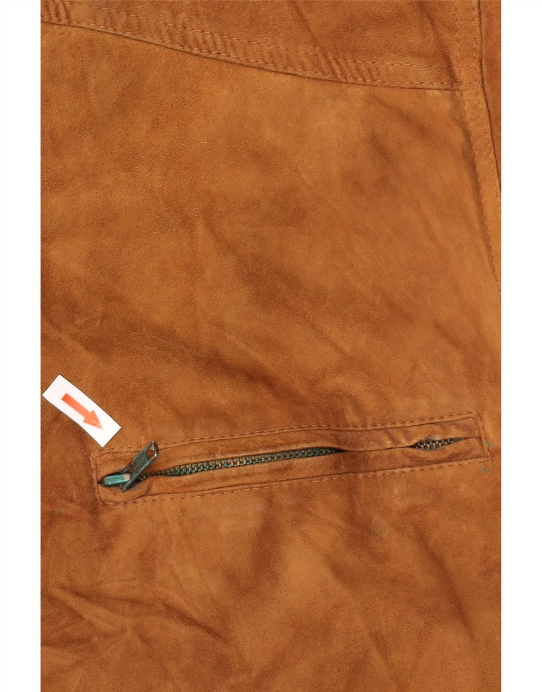Giubbotto bomber in pelle scamosciata vintage da uomo UK 38 in pelle marrone medio