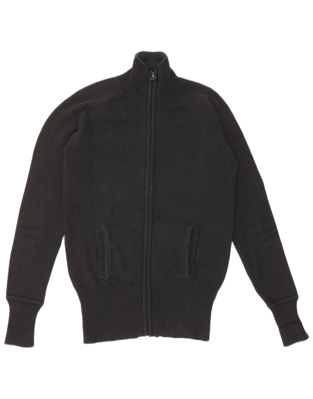 Maglione cardigan da donna Zara UK 12 cotone nero medio