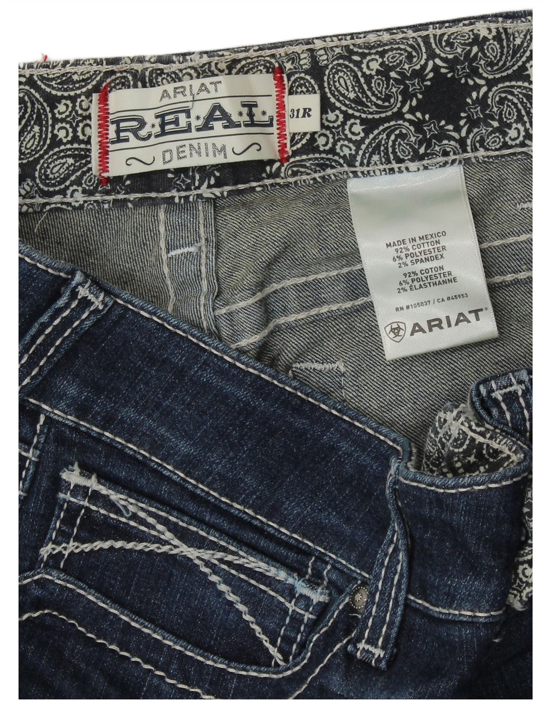 Jeans dritti da donna ARIAT W31 L32 cotone blu