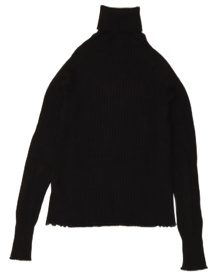 Maglione maglione a collo alto da donna Zara UK 8 piccolo in viscosa nera