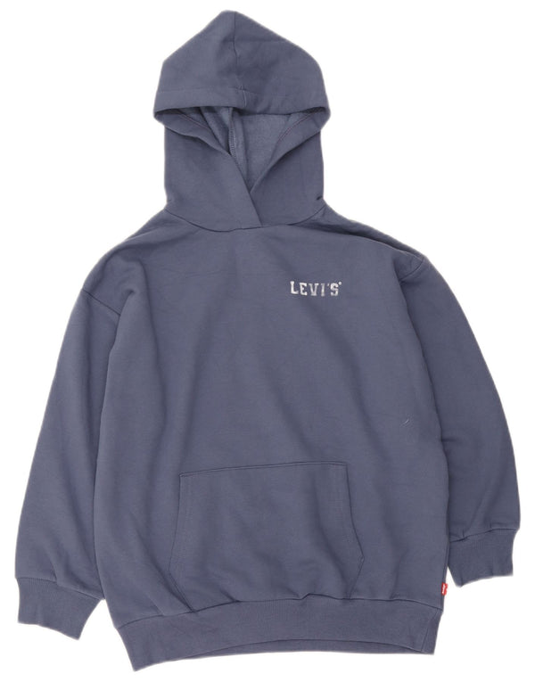 Maglione con cappuccio grafico per ragazzi Levi's 11-12 anni in cotone blu navy