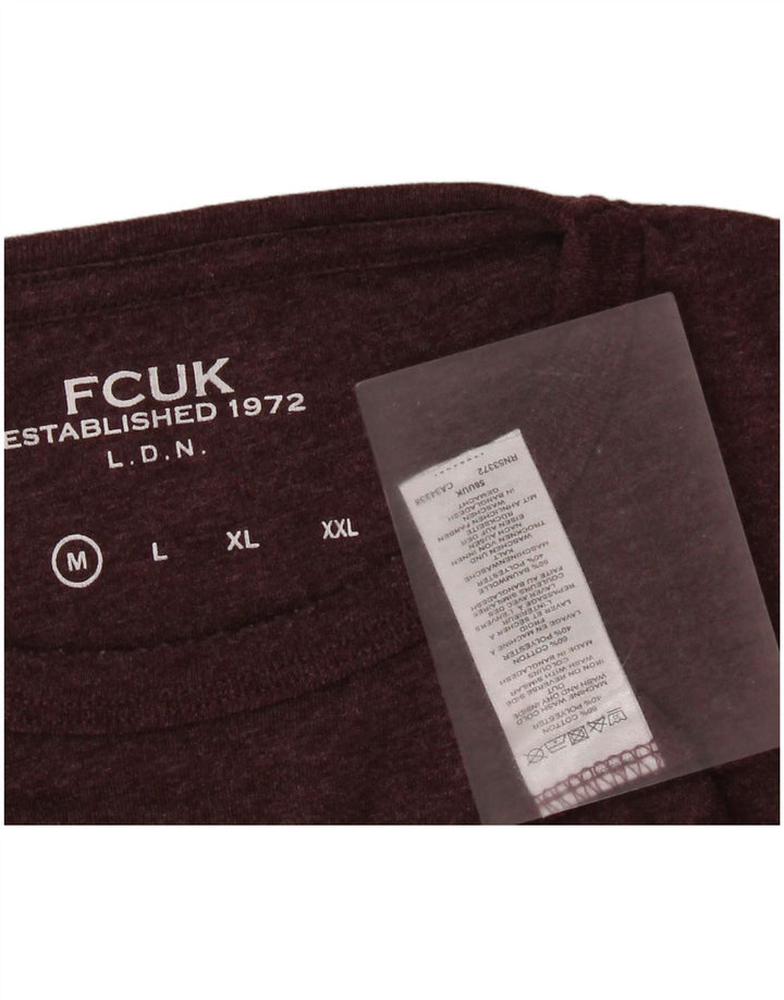 T-shirt grafica da uomo FCUK Top in cotone bordeaux medio