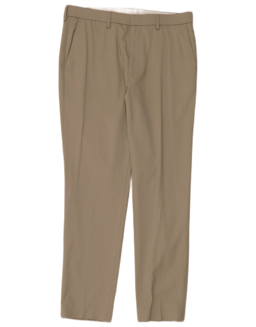 Pantaloni chino slim da uomo Marks & Spencer W34 L31 Poliestere beige