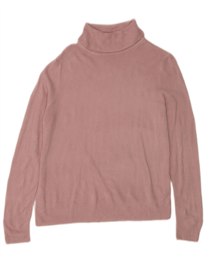 Maglione maglione a collo alto da donna Marks & Spencer UK 14 Acrilico rosa medio