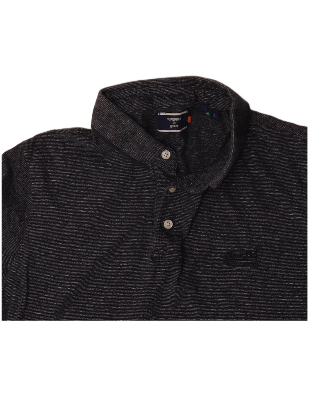 Polo da uomo SUPERDRY grande in cotone chiazzato grigio