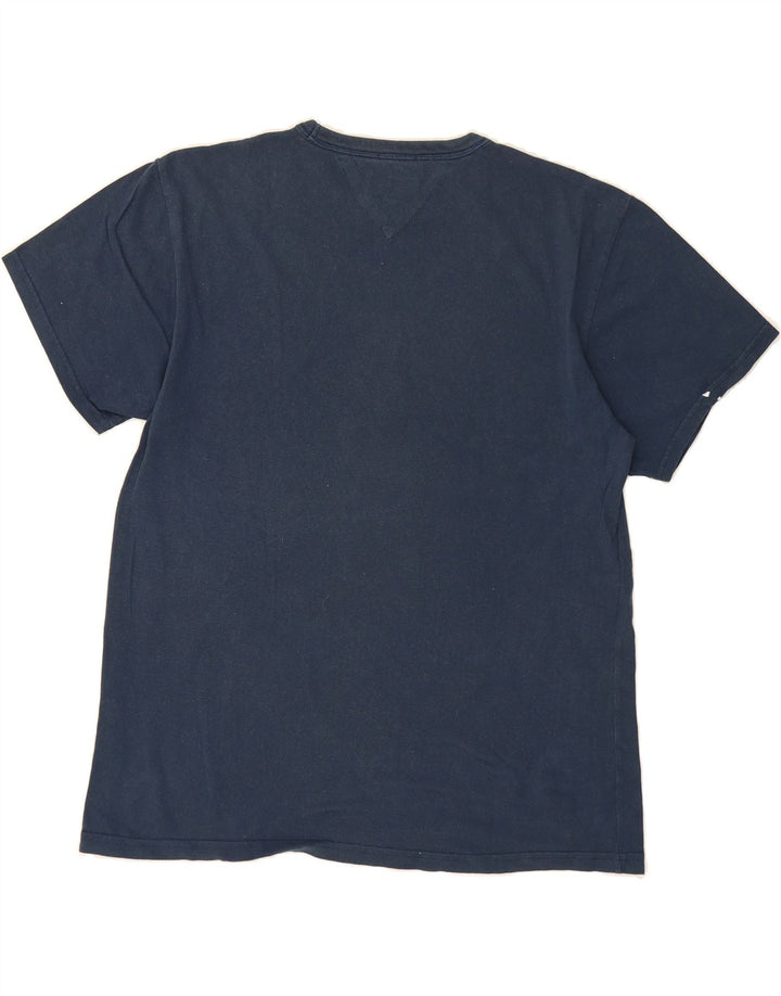 TOMMY HILFIGER Mens Regular Fit Graphic T-Shirt Top Medium Navy Blue Vintage Tommy Hilfiger and Second-Hand Tommy Hilfiger from Messina Hembry 