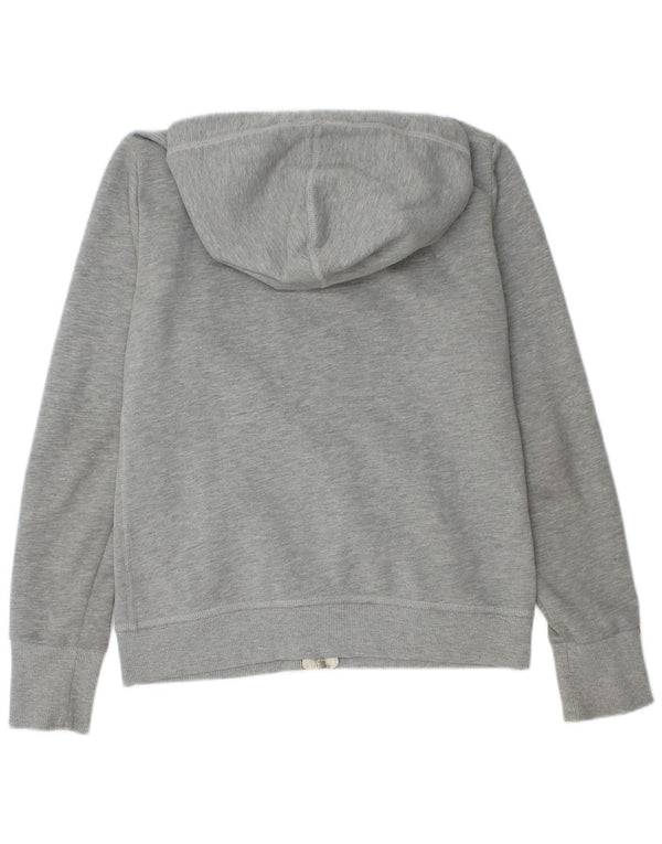 Maglione con cappuccio e zip da donna SUPERDRY UK 14 Grande cotone chiazzato grigio