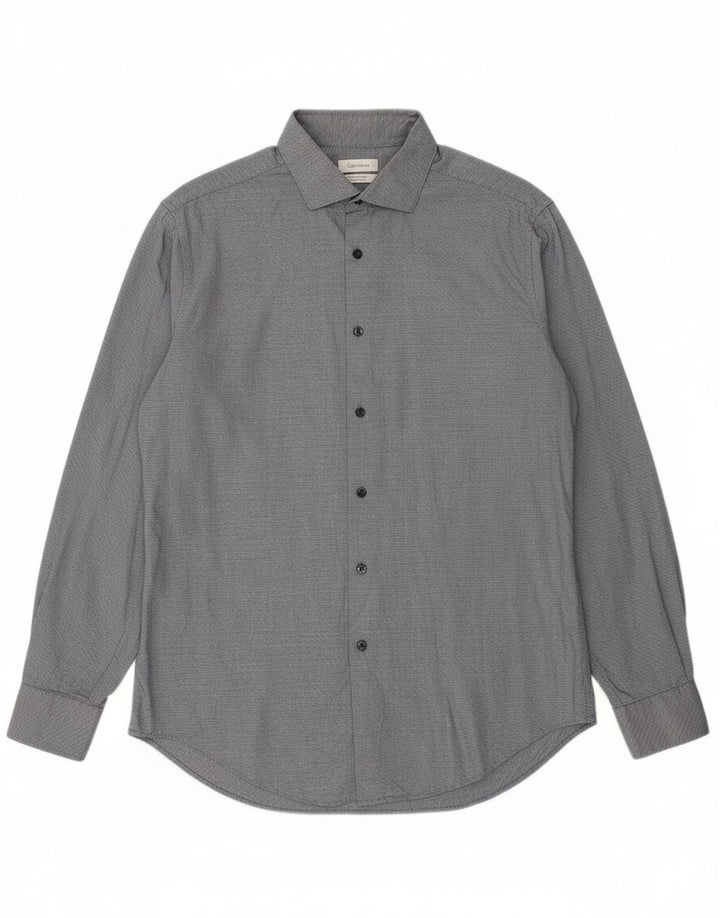 Camicia slim fit da uomo Calvin Klein grande blu navy geometrica