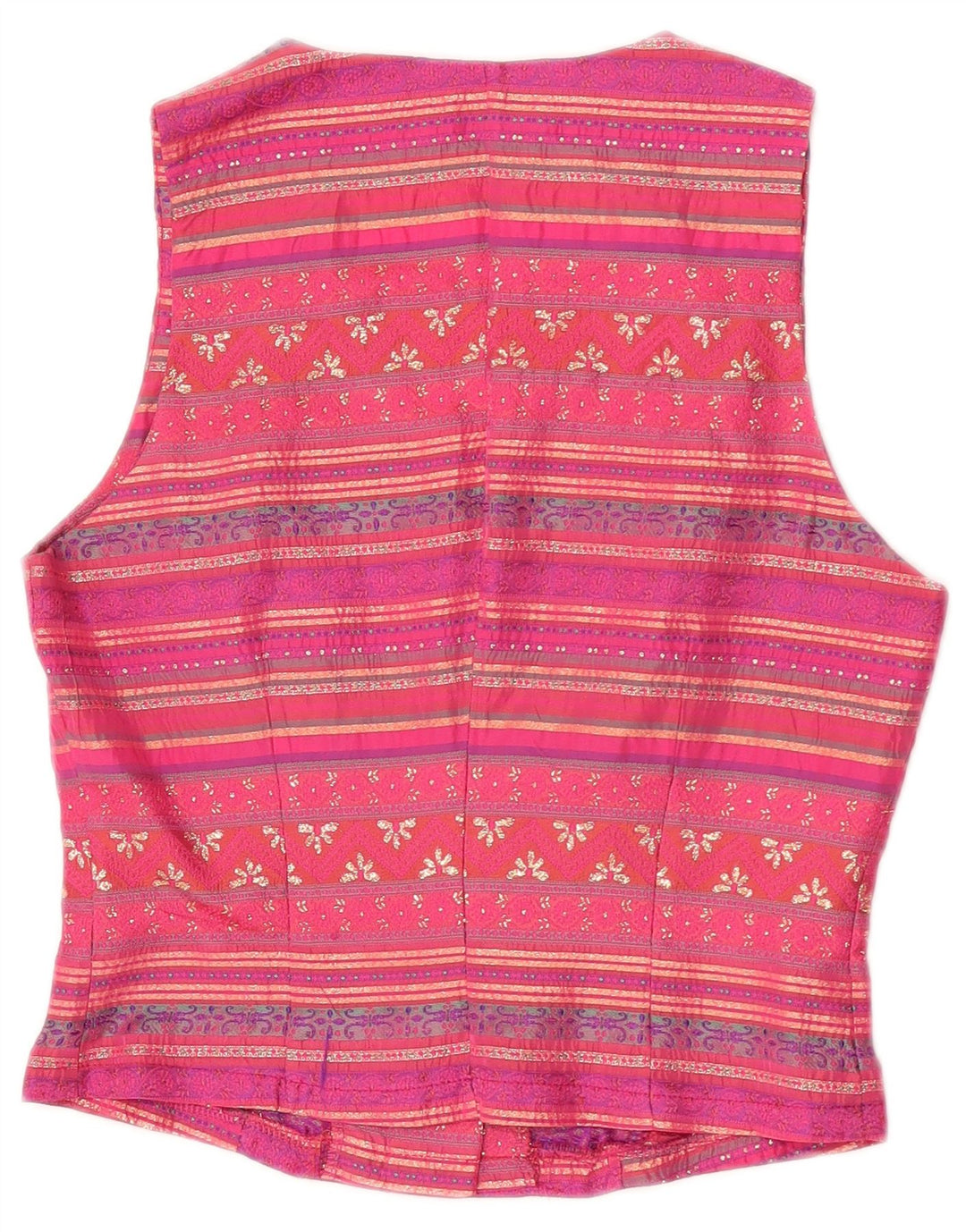 Gilet Vintage da Donna IT 42 Acetato Rigato Rosa Medio