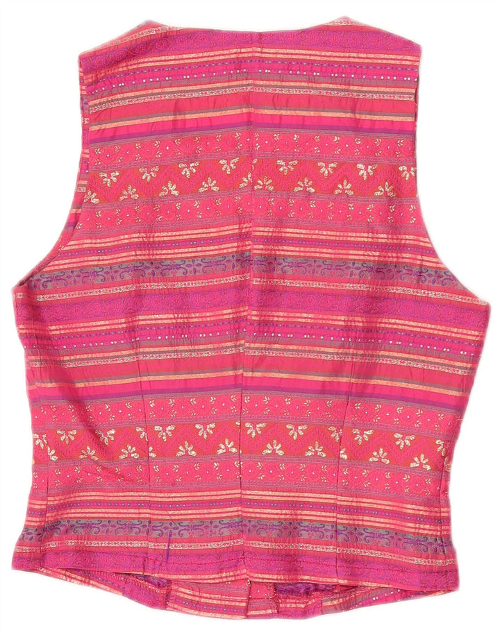 Gilet Vintage da Donna IT 42 Acetato Rigato Rosa Medio