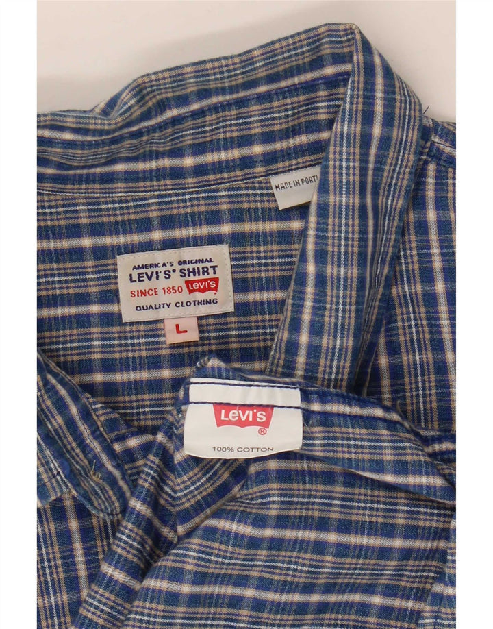 Camicia Levi's da uomo in cotone a quadri grandi blu