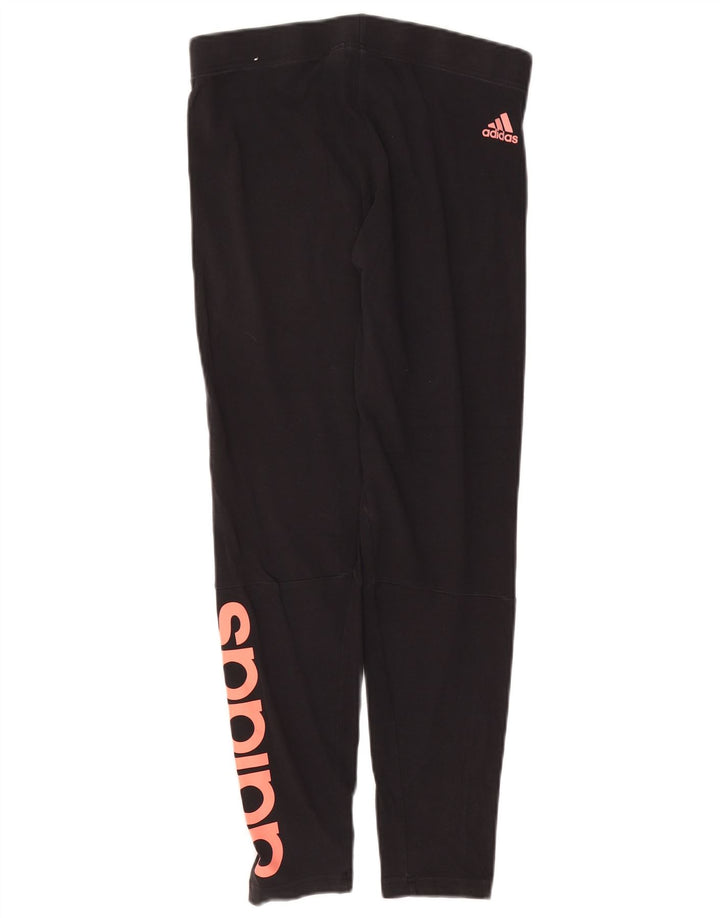 Leggings grafici da donna Adidas UK 12/14 cotone nero medio