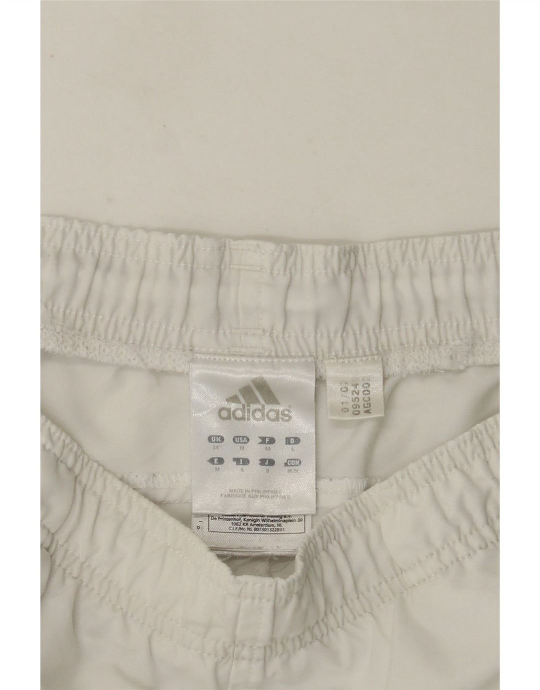 Pantaloncini sportivi da uomo Adidas grandi bianchi in poliestere