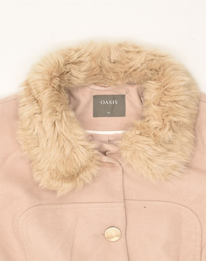 OASIS Womens Overcoat UK 18 XL Pink Viscose | Vintage Oasis | Thrift | Second-Hand Oasis | Used Clothing | Messina Hembry 