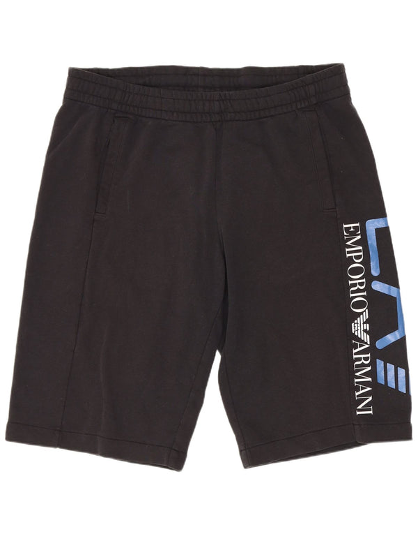 Pantaloncini sportivi grafici da uomo Emporio Armani grandi in cotone nero