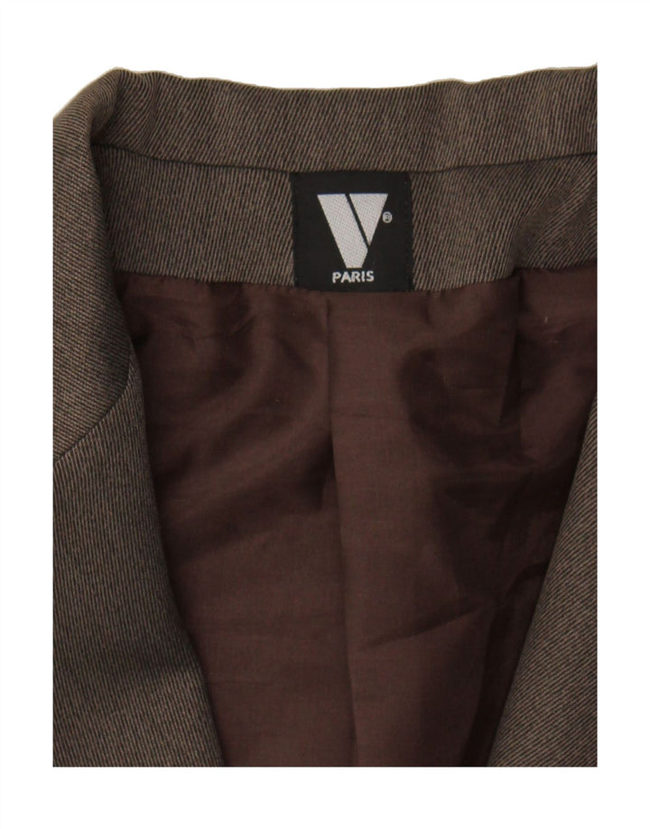 VINTAGE Womens 3 Button Blazer Jacket IT 44 Medium Brown Polyester Vintage Vintage and Second-Hand Vintage from Messina Hembry 