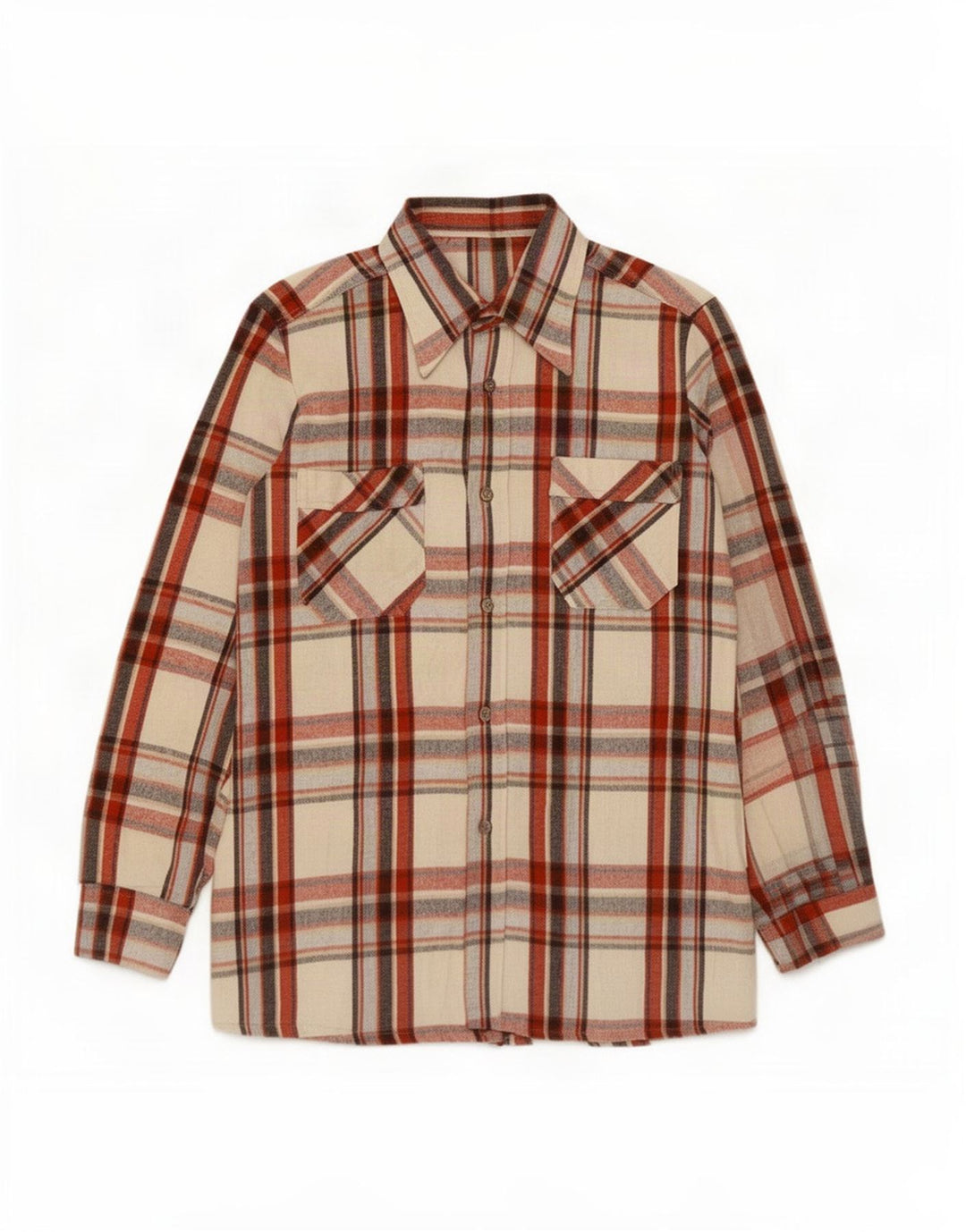 Camicia vintage da uomo in flanella taglia 16 grande cotone a quadri multicolore