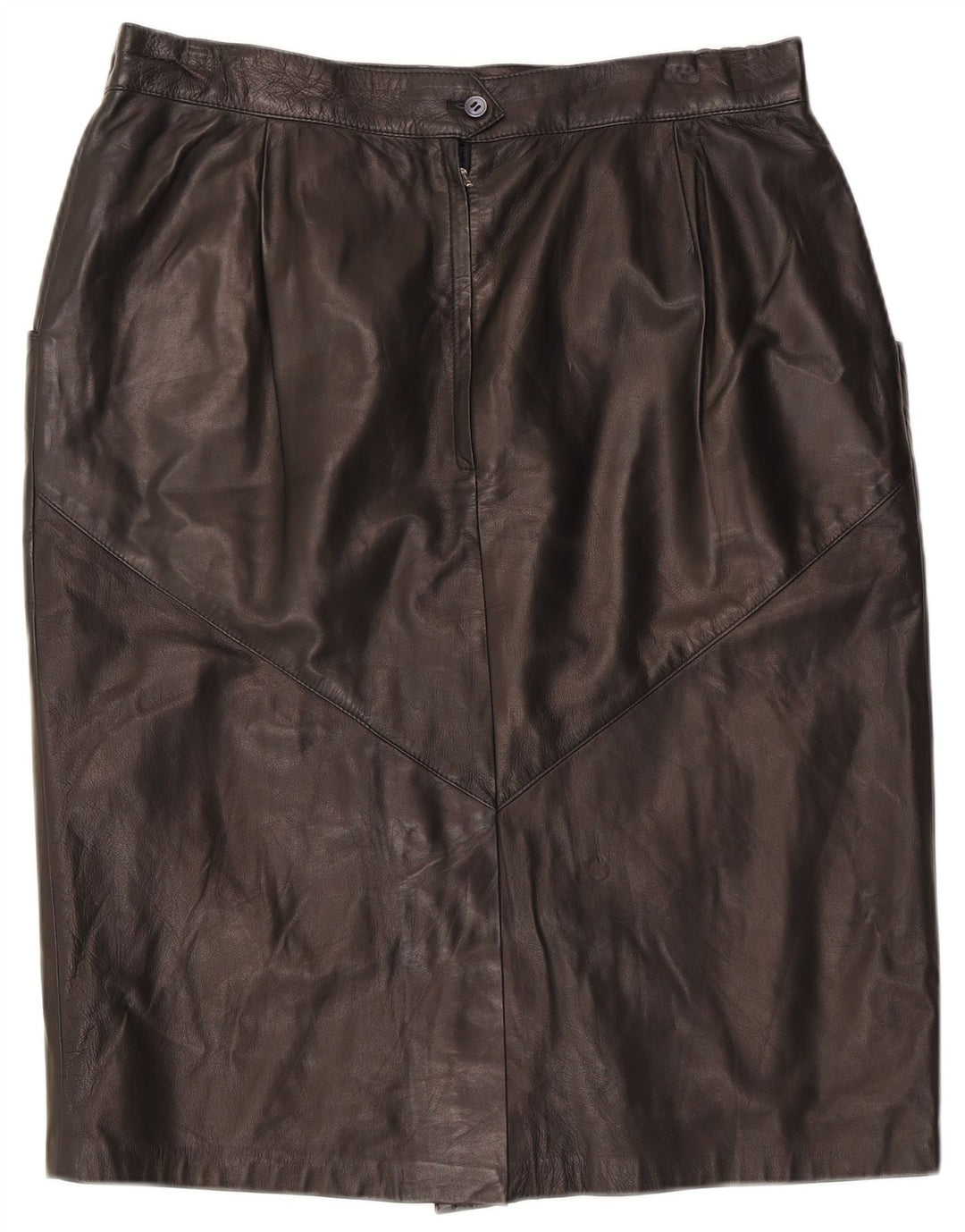 Gonna in pelle vintage da donna W32 grande in pelle nera