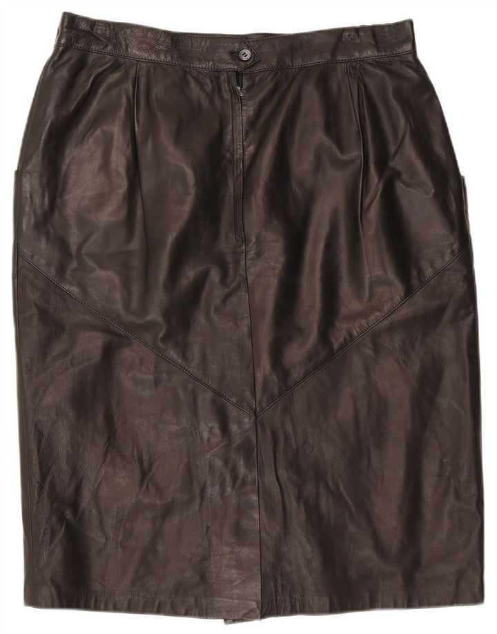 Gonna in pelle vintage da donna W32 grande in pelle nera