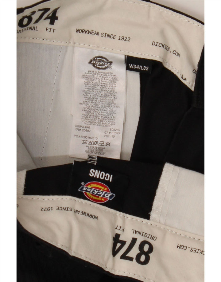 Pantaloni chino dritti da uomo 874 Dickies W34 L32 poliestere nero