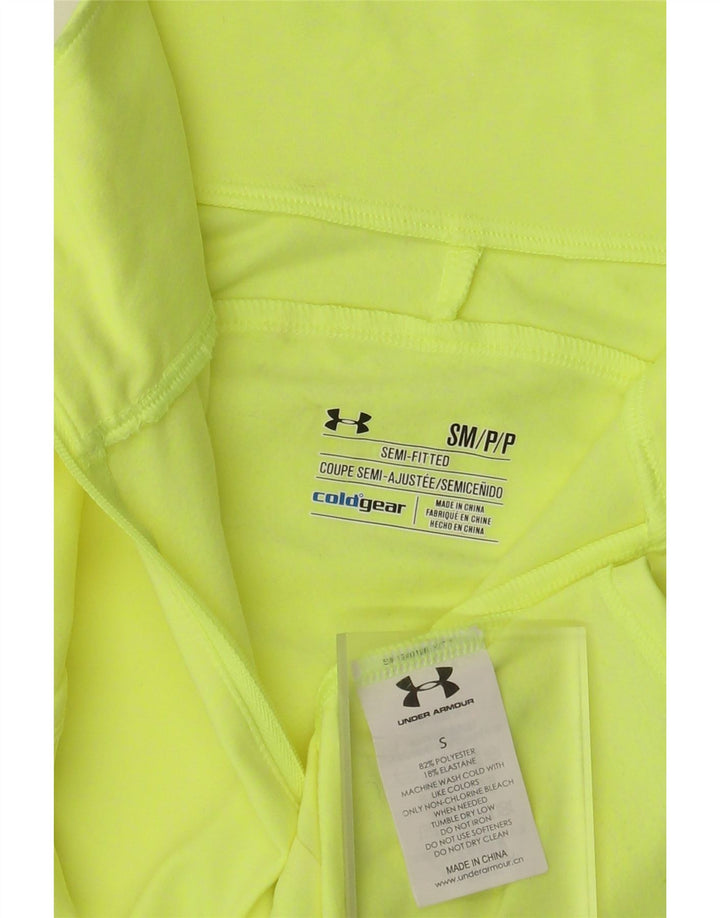Under Armour Donna Cold Gear Pullover Tuta Top UK 8 Small Giallo