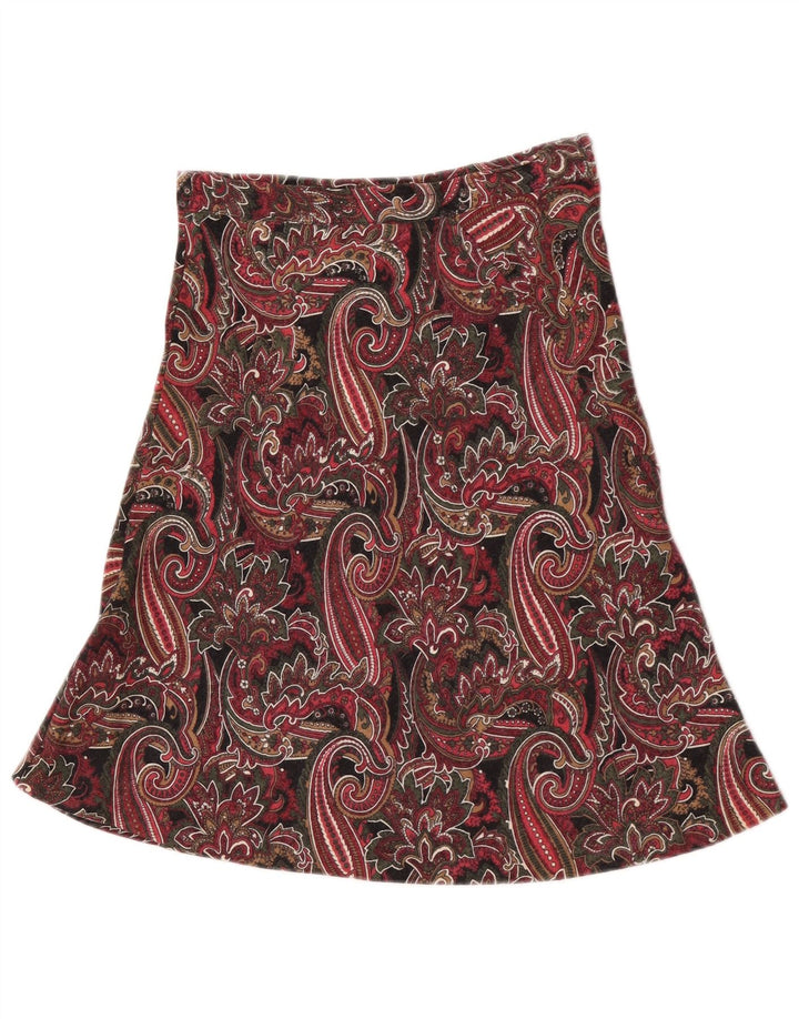 Gonna a trapezio da donna vintage W25 piccolo motivo cachemire multicolore