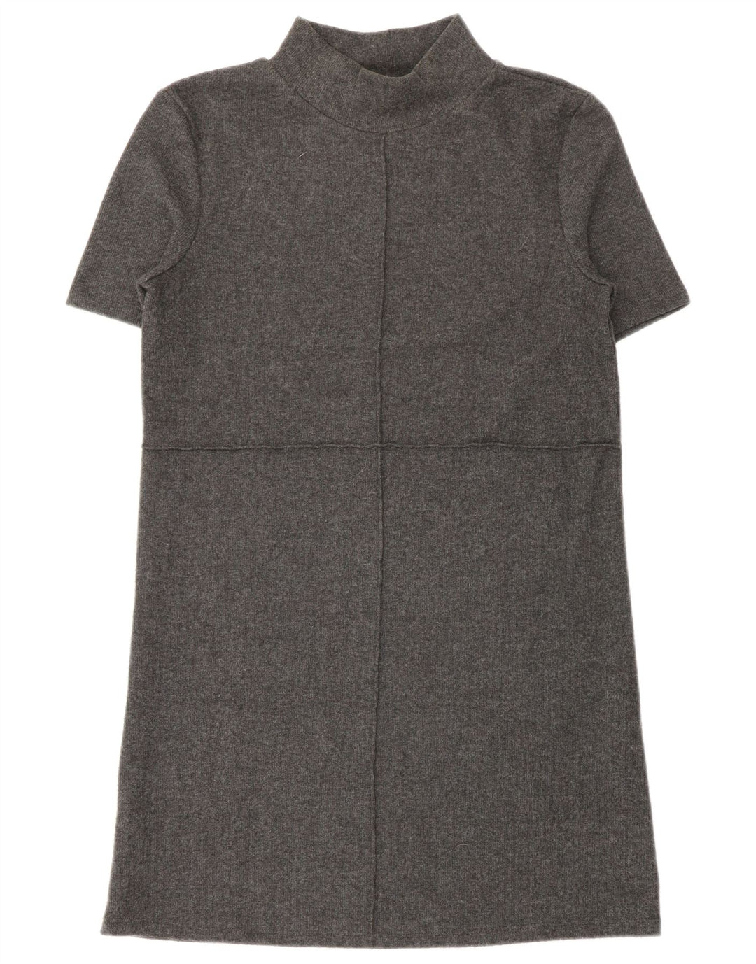 Abito maglione a maniche corte da donna Zara UK 10 piccolo poliestere grigio