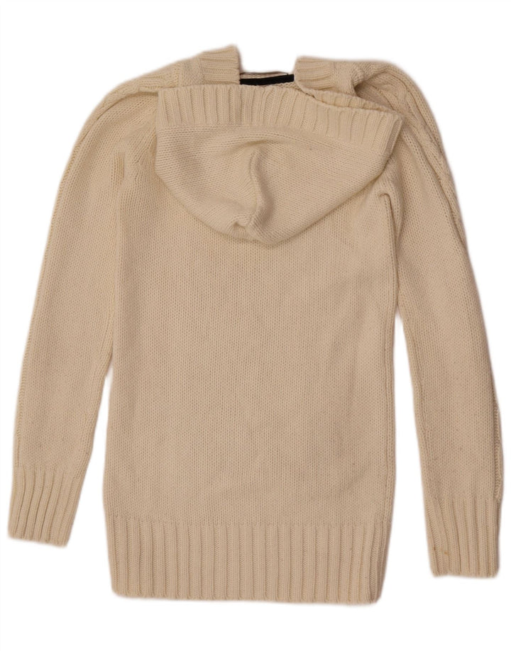 Maglione con cappuccio da donna Zara UK 12 medio bianco sporco