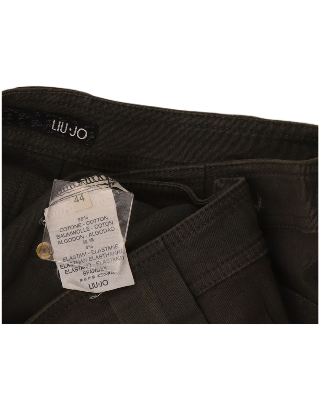 Pantaloni Caldi Donna Liu Jo IT 44 Medium W30 Cotone Verde
