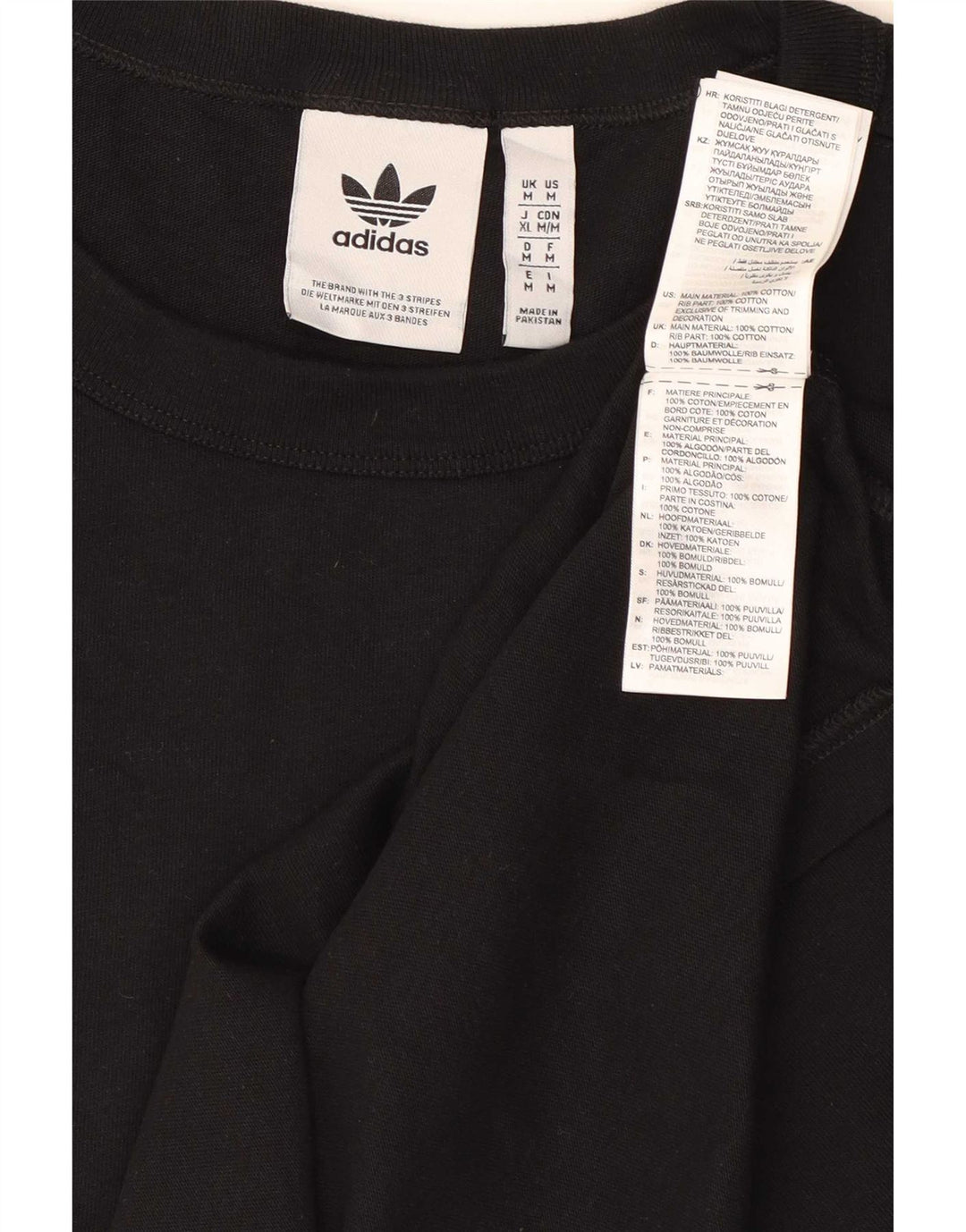 T-shirt Adidas da uomo Top media in cotone nero