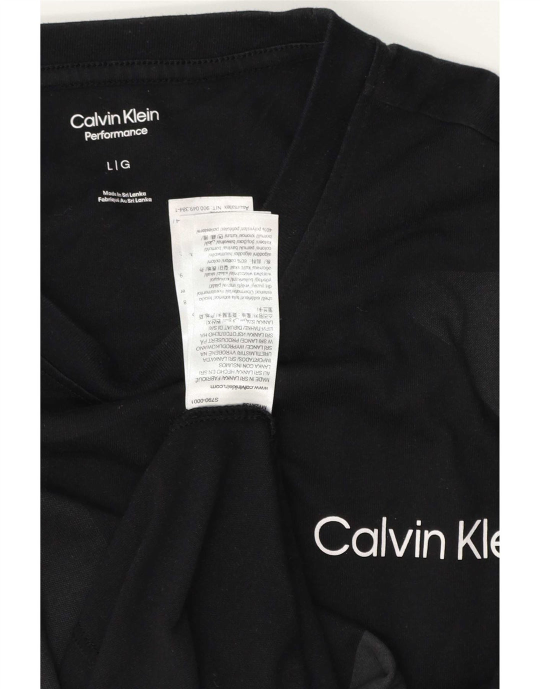 T-shirt da uomo Calvin Klein Top Large in cotone geometrico nero
