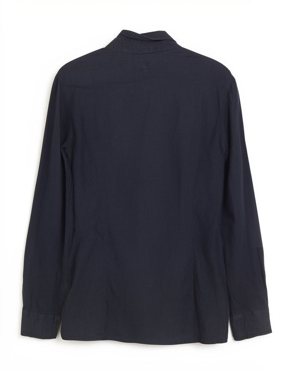 Camicia Pullover Donna Armani Jeans IT 42 Lino Medio Blu Navy