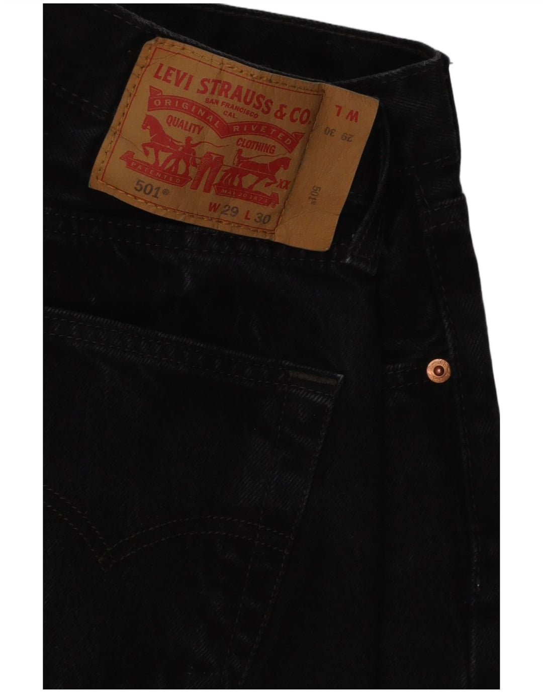 Levi's Uomo 501 Jeans dritti W29 L30 Cotone Nero