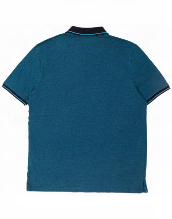 Polo da uomo vestibilità regolare Pierre Cardin 3XL cotone gessato blu