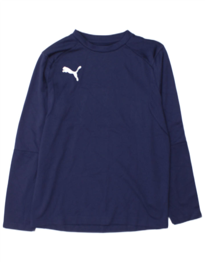 Maglia a maniche lunghe da bambino Puma 13-14 anni in poliestere blu navy