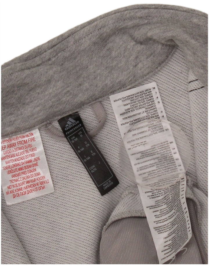 Giacca Top della Tuta da Ragazzo Adidas 15-16 Anni in Cotone Grigio