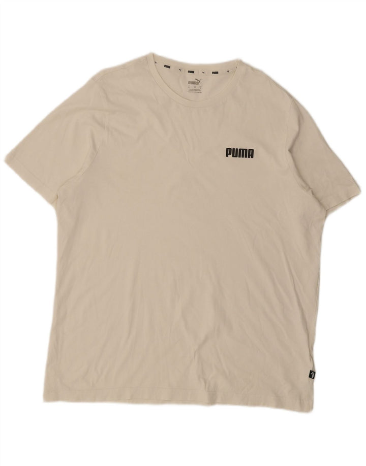 T-shirt da uomo Puma Top XL in cotone bianco