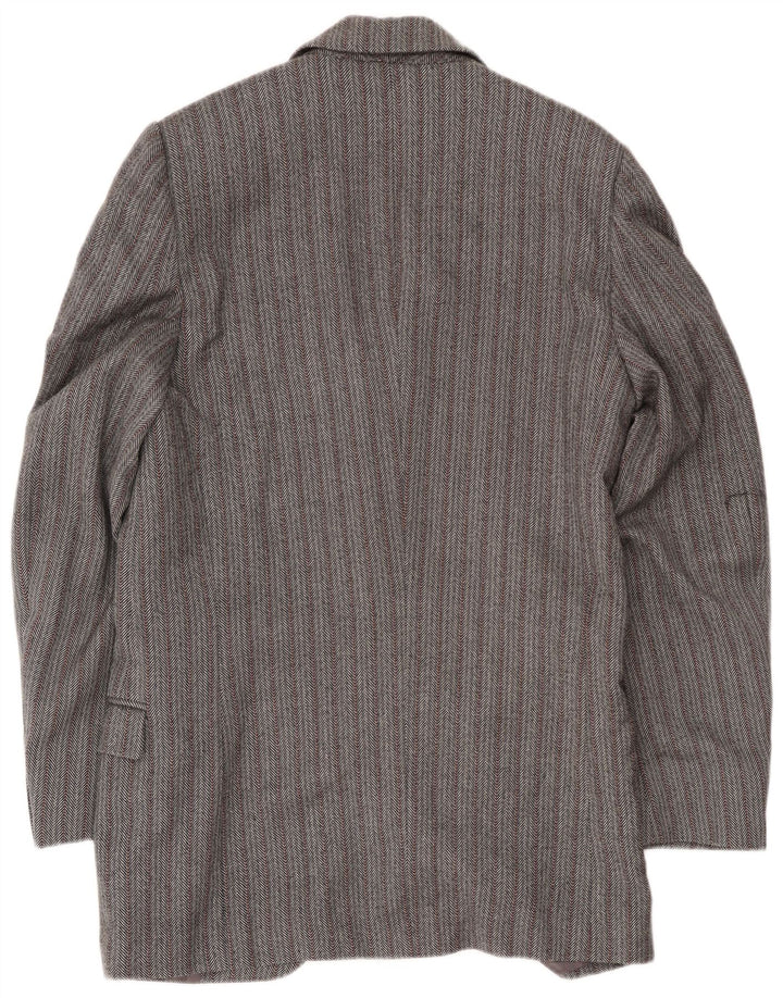 Giacca blazer vintage da uomo a 3 bottoni UK 38 a righe grigio medio