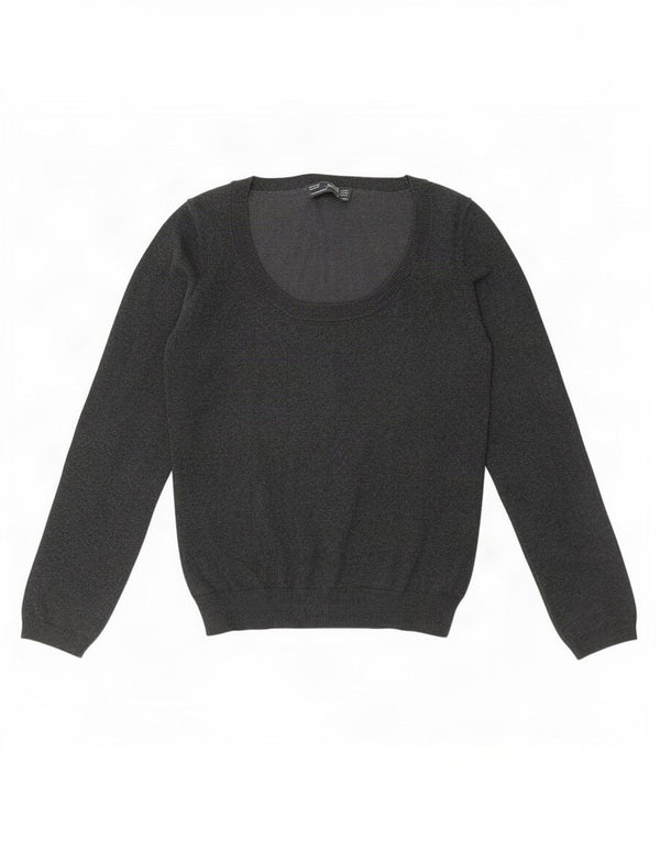 Maglione maglione con scollo a barca da donna Zara UK 18 XL cotone grigio