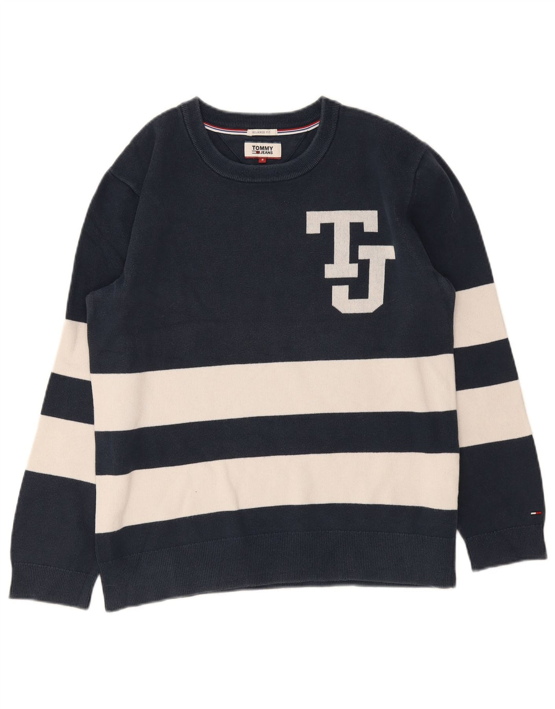 Maglione maglione girocollo da uomo Tommy Hilfiger piccolo color block blu navy