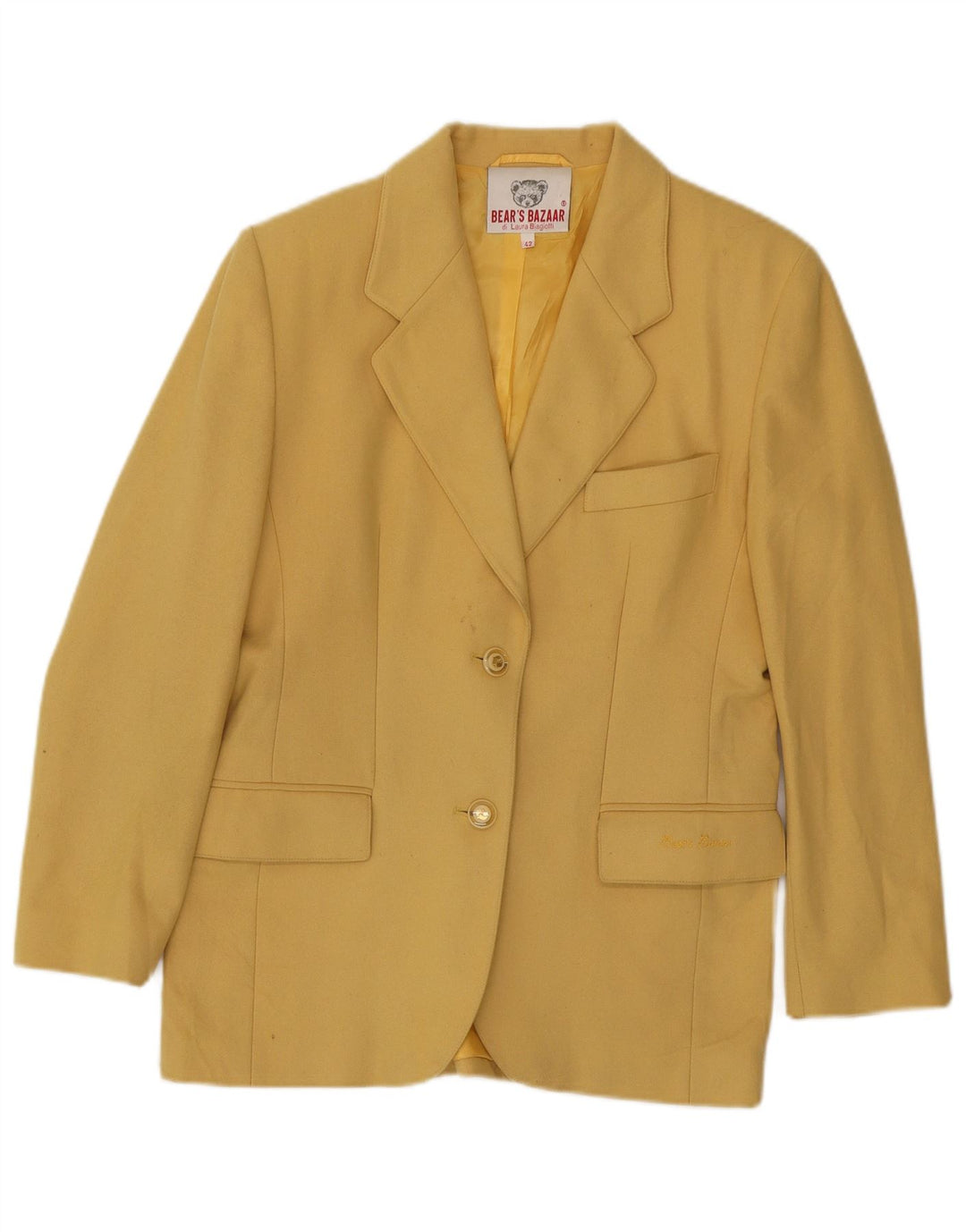 Giacca Blazer a 2 Bottoni da Donna Laura Biagiotti IT 42 Giallo Medio