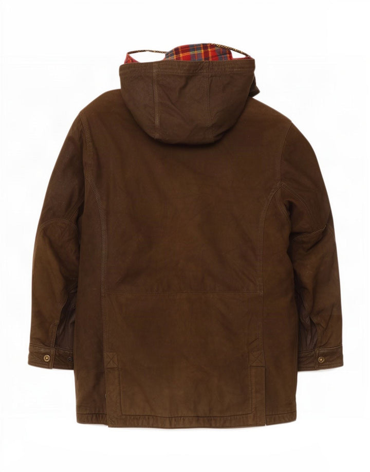 Giacca a vento in pelle con cappuccio da uomo Conrad IT 52 XL Cachi