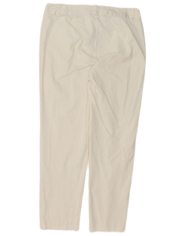 Pantaloni chino corti Marks & Spencer da donna UK 10 piccoli W30 L25 cotone bianco