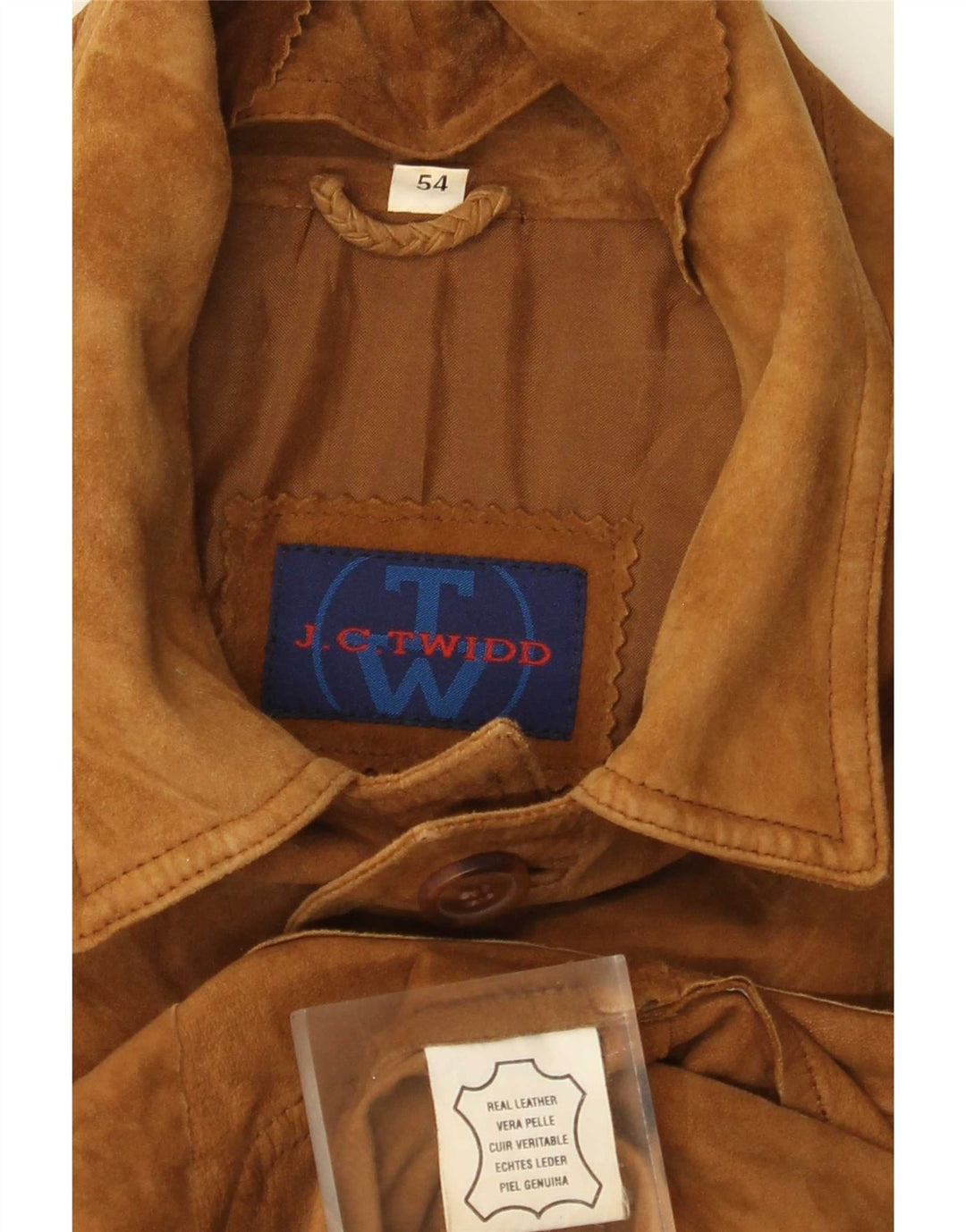Soprabito da uomo in pelle scamosciata J. C. Twidd IT 54 2XL Pelle beige